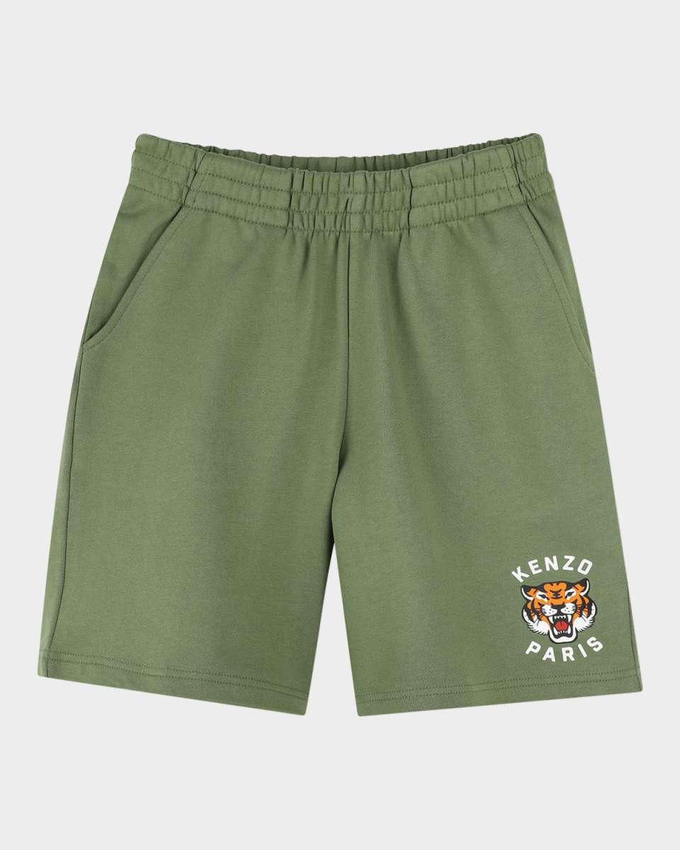 Boy's Logo-Print Bermuda Fleece Shorts, Size 6-12